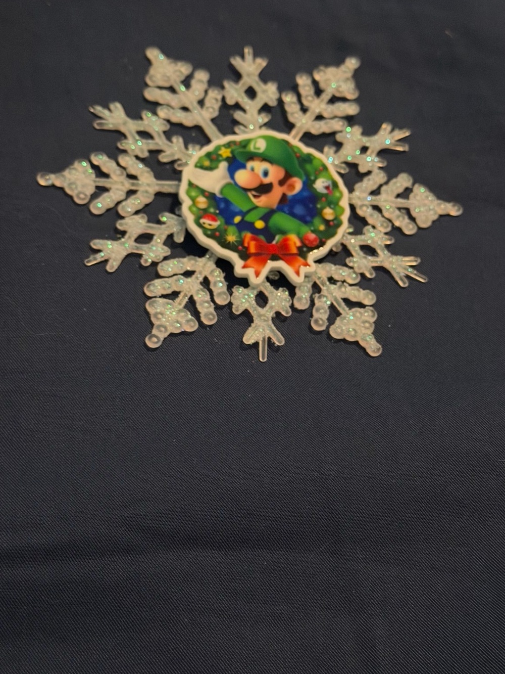 Luigi Snowflake Holiday Ornament - Green